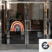 毎日幸せ – ボホ・レイモダンンボー・ウィンドウがしがみつく ウィンドウサイン (オフィスドア)