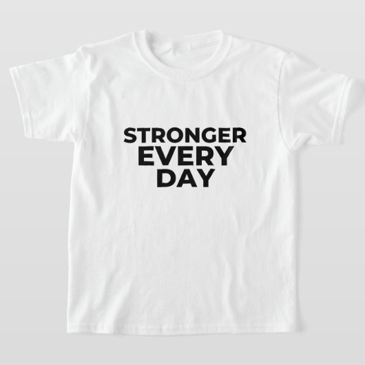 毎日強くなる子供用Tシャツ - 前向きな気持ちを引き出す Tシャツ (レイダウン)