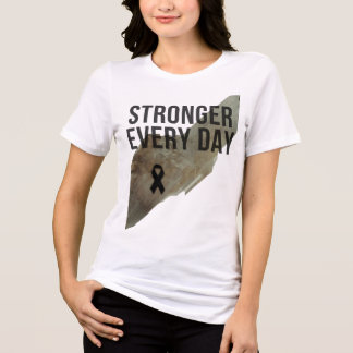 毎日強くなる 女性用シャツ - 励ましのストレンストTシャツ - シンプルなモチベーションファッショ トライブレンドＴシャツ