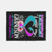 毎日恋しく思孫自殺予防 フリースブランケット (正面(横))