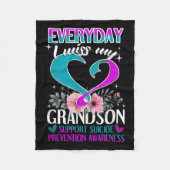 毎日恋しく思孫自殺予防 フリースブランケット (正面)