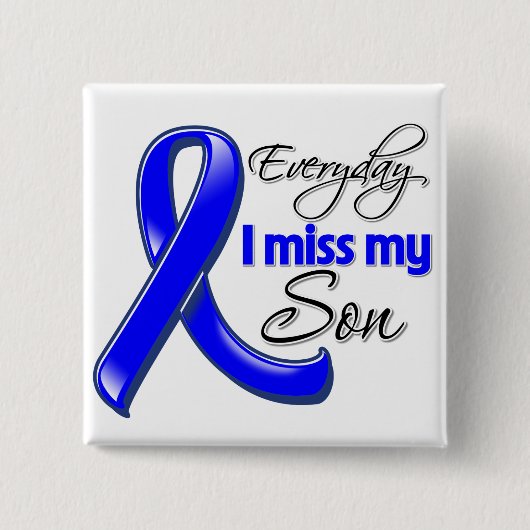 毎日恋しく思息子結腸がん 缶バッジ (正面)