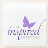 毎日感動的のインスパイア蝶である ガラスコースター (正面)