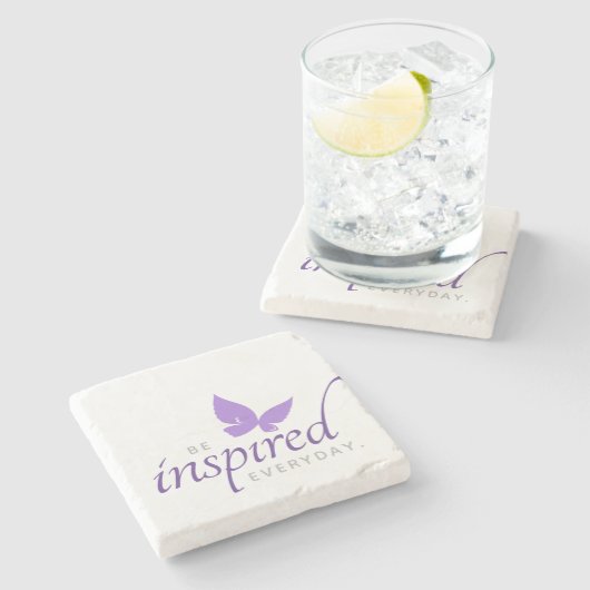 毎日感動的のインスパイア蝶である ストーンコースター (横)