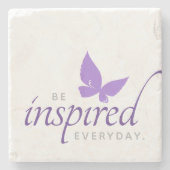 毎日感動的のインスパイア蝶である ストーンコースター (正面)