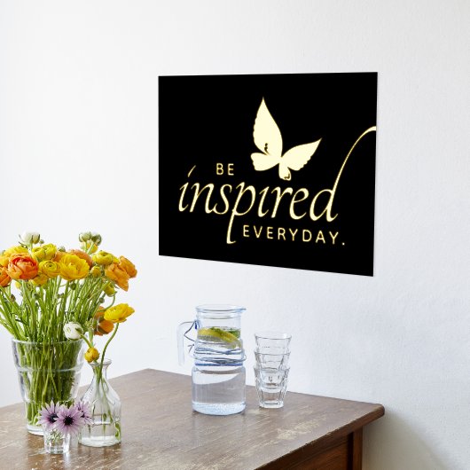 毎日感動的のインスパイア蝶である 箔ポスター (レイダウン (キッチン))