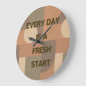 毎日新しいスタートだ ラージ壁時計 (傾斜)