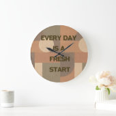 毎日新しいスタートだ ラージ壁時計 (ホーム)