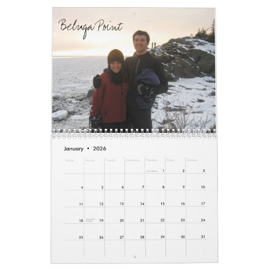 毎日毎日、毎月毎月、年… カレンダー (1月 2026)