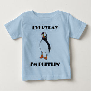毎日私はPufflinのツノメドリの鳥です ベビーTシャツ