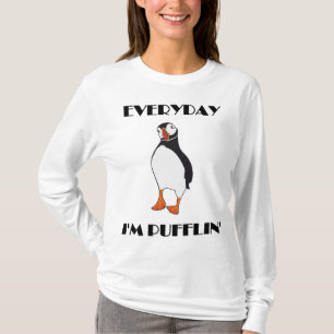 毎日私はPufflinのツノメドリの鳥です Tシャツ