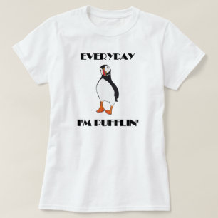 毎日私はPufflinのツノメドリの鳥です Tシャツ