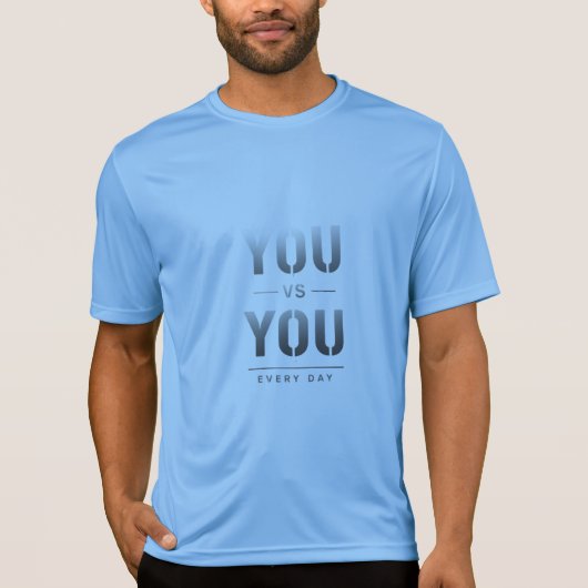 毎日自分 vs 自分 | フィットネスモチベーション tシャツ (正面)