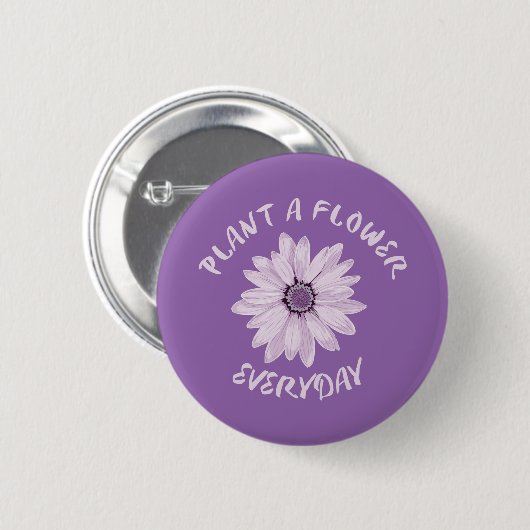 毎日花を植える 缶バッジ (正面&裏面)