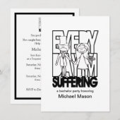 毎日苦しみ続けてる - 結婚式前の独身最後の誘い 招待状 (正面/裏面)