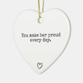 毎日記念誇りを持った贈ハート セラミックオーナメント (左)