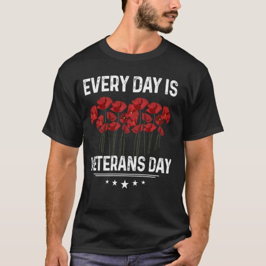 毎日退役軍人デイシャツ可愛いポピー Tシャツ (正面)