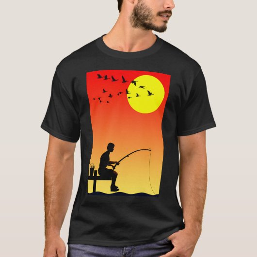 毎日釣り 黒シャツ Tシャツ (正面)