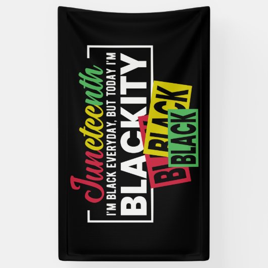 毎日10月10日の黒だが、今日は私は黒人だ 横断幕 (縦)