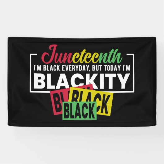 毎日10月10日の黒だが、今日は私は黒人だ 横断幕 (横)