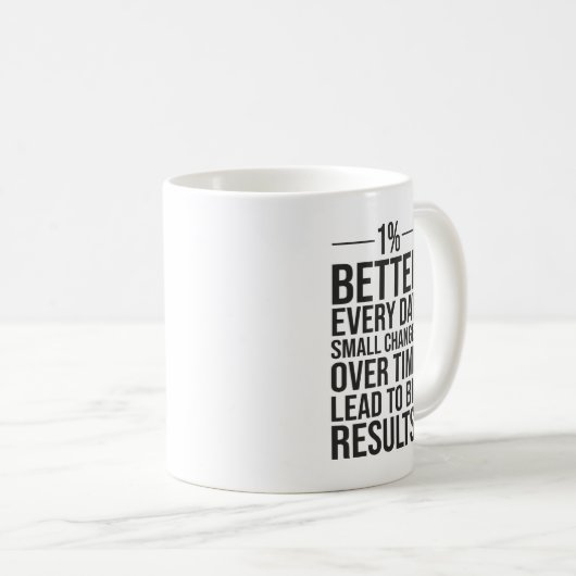 毎日10%の改善、成功やる気を起こさせる コーヒーマグカップ (正面右)