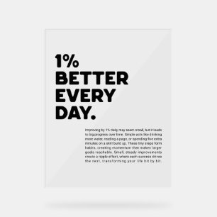 毎日1%改善やる気を起こさせる アクリルサイン
