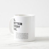毎日1%改善やる気を起こさせる コーヒーマグカップ (正面左)