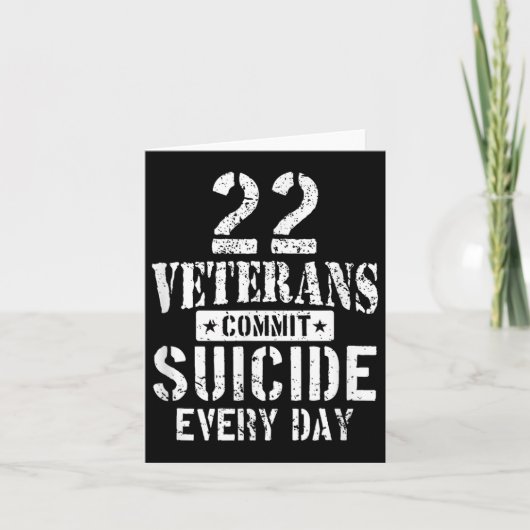 毎日22人の退役軍人が自殺する深刻な現実 カード (正面)