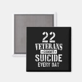 毎日22人の退役軍人が自殺する マグネット (正面/裏面)