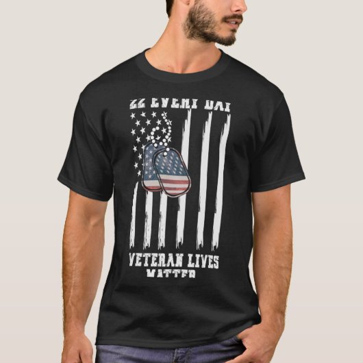 毎日22人は退役軍人の認知パフォーマンスデザイン Tシャツ (正面)