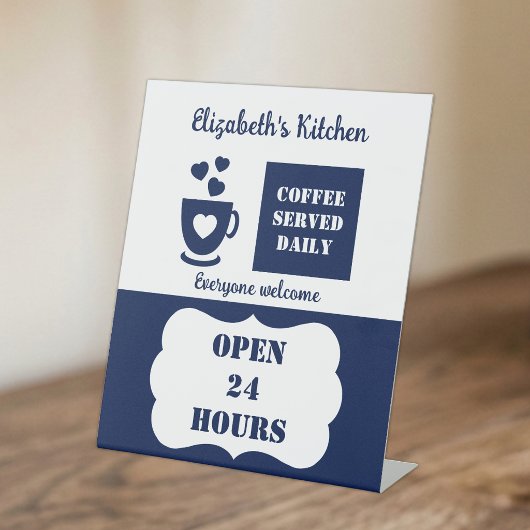 毎日24時間コーヒー提供 台座サイン