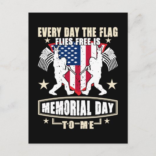 毎日、フラグはフリー飛んでいるメモリアルデー ポストカード (正面)