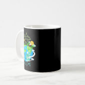 毎日、地球の日を笑顔でかわいいおもしろい惑星にする コーヒーマグカップ (正面左)