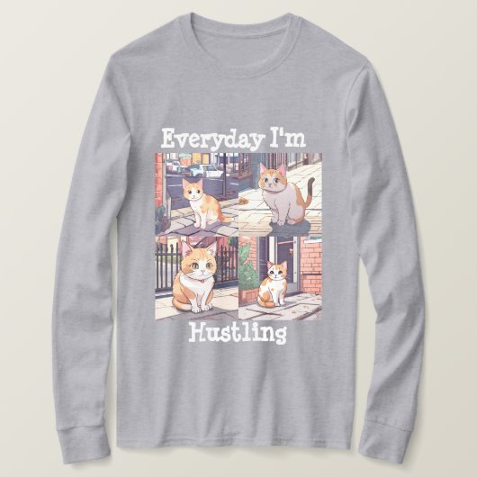 毎日、私は猫を抱き締めている Tシャツ (デザイン正面)