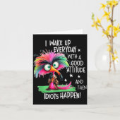 毎日、面白いサラと一緒に、いい態度で目覚めるんだ カード (黄色い花)