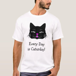 毎日Caturdayのおもしろいな猫好きはです Tシャツ