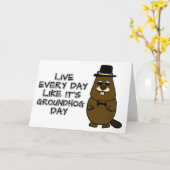 毎日Groundhog Dayのように生きる！ カード (黄色い花)