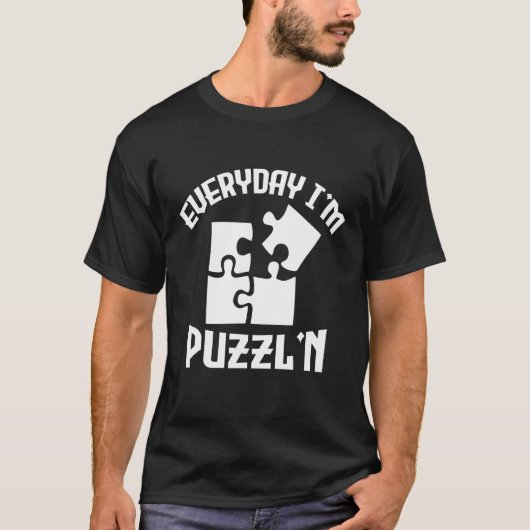 毎日I'm Puzzl'n Jigsawパズルマスターパズル Tシャツ (正面)