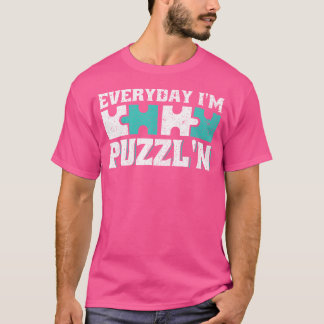 毎日I'M Puzzl'N Jigsawパズル恋人 Tシャツ