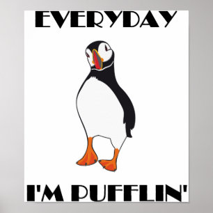 毎日Pufflin Puffin鳥 ポスター