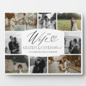 毎時の写真コラージュに感謝する妻 フォトプラーク (正面)