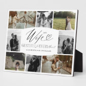 毎時の写真コラージュに感謝する妻 フォトプラーク (側面)