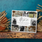 毎時の写真コラージュに感謝する妻 フォトプラーク (側面)