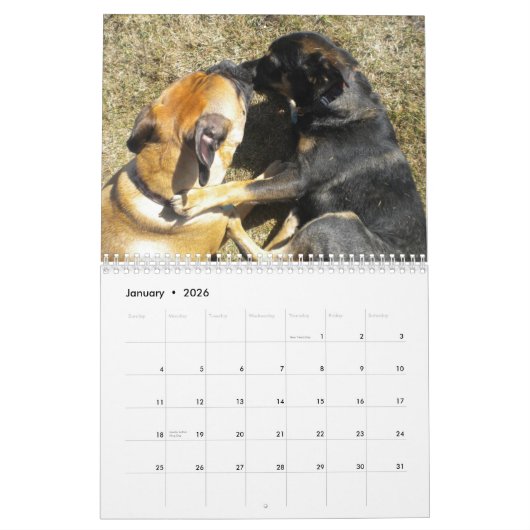 毎月のカレンダーにペットの写真を追加する カレンダー (1月 2026)