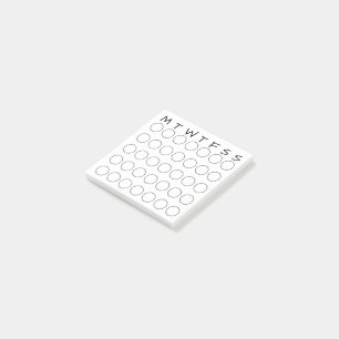 毎月のカレンダーサークルの習慣トラッカーのジャーナリング ポストイット