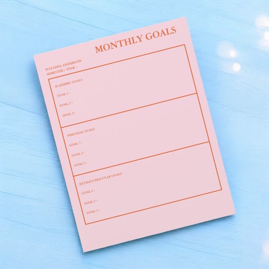 毎月のゴールアカデミックプランナー実用的スタイリッシュと