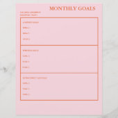 毎月のゴールアカデミックプランナー実用的スタイリッシュと (裏面)