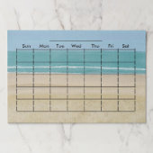 毎月のプランナーグラフと週の日ビーチ ペーパーパッド (正面)