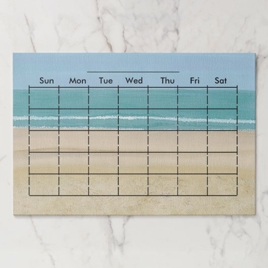 毎月のプランナーグラフと週の日ビーチ ペーパーパッド (正面)
