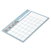 毎月のプランナーモダン – スクリプトとフォトブルー ノートパッド (アングル)